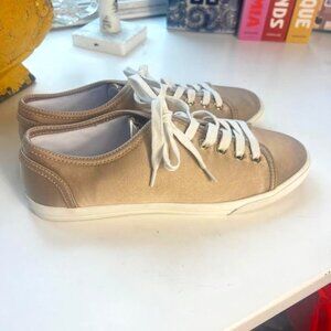 NWOT Jack Rogers Lia Satin Sneakers in Champagne Platinum - Size 10